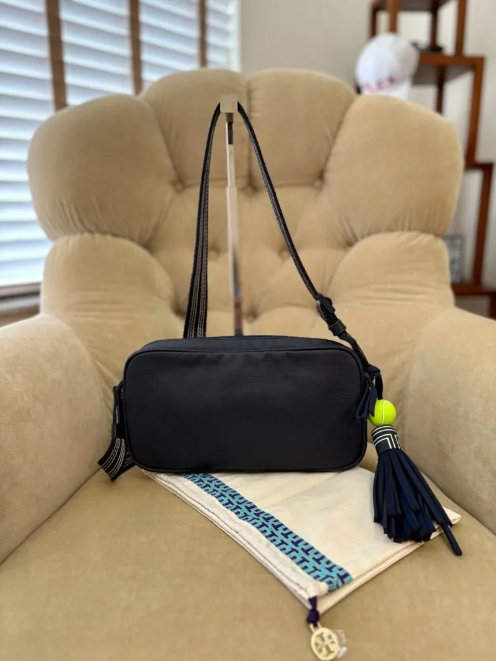 NEW Auth TORY BURCH SPORT TB Tennis Coated Canvas Crossbody...RETIRED